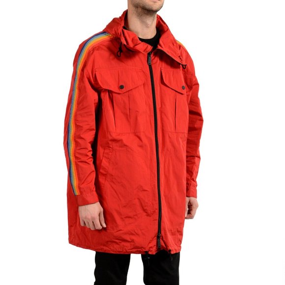 Dsquared2 Men's Red Hooded Windbreaker Coat - Picture 2 of 5